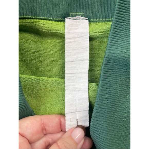 Fabletics Seamless Colorblock Leggings Womens L‎ Green High Rise Athletic Yoga - Picture 8 of 9